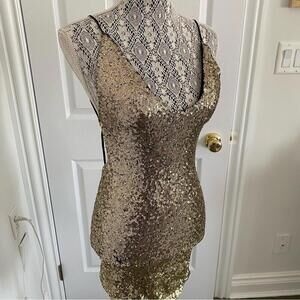 Gold sequin dress small